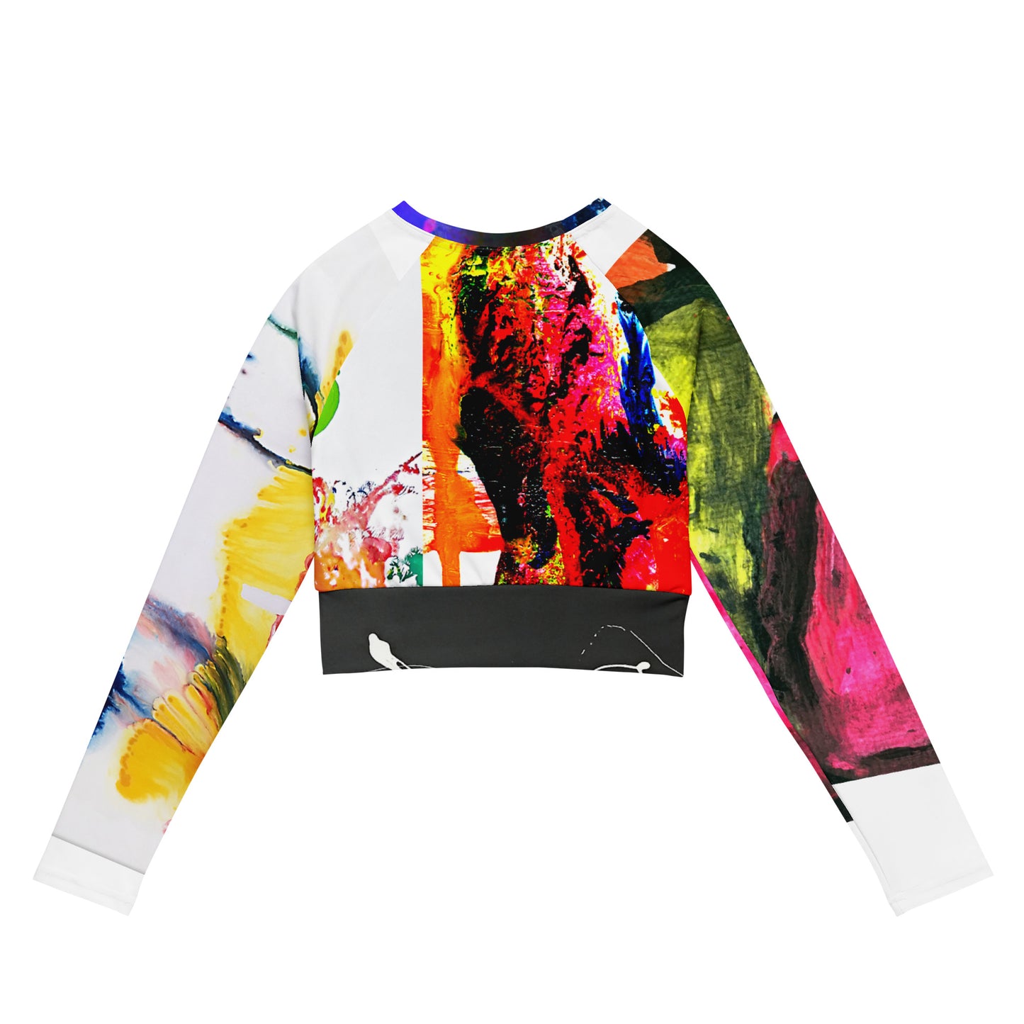 Recyceltes Langarm Crop Top mit Allover-Druck PLEASURE