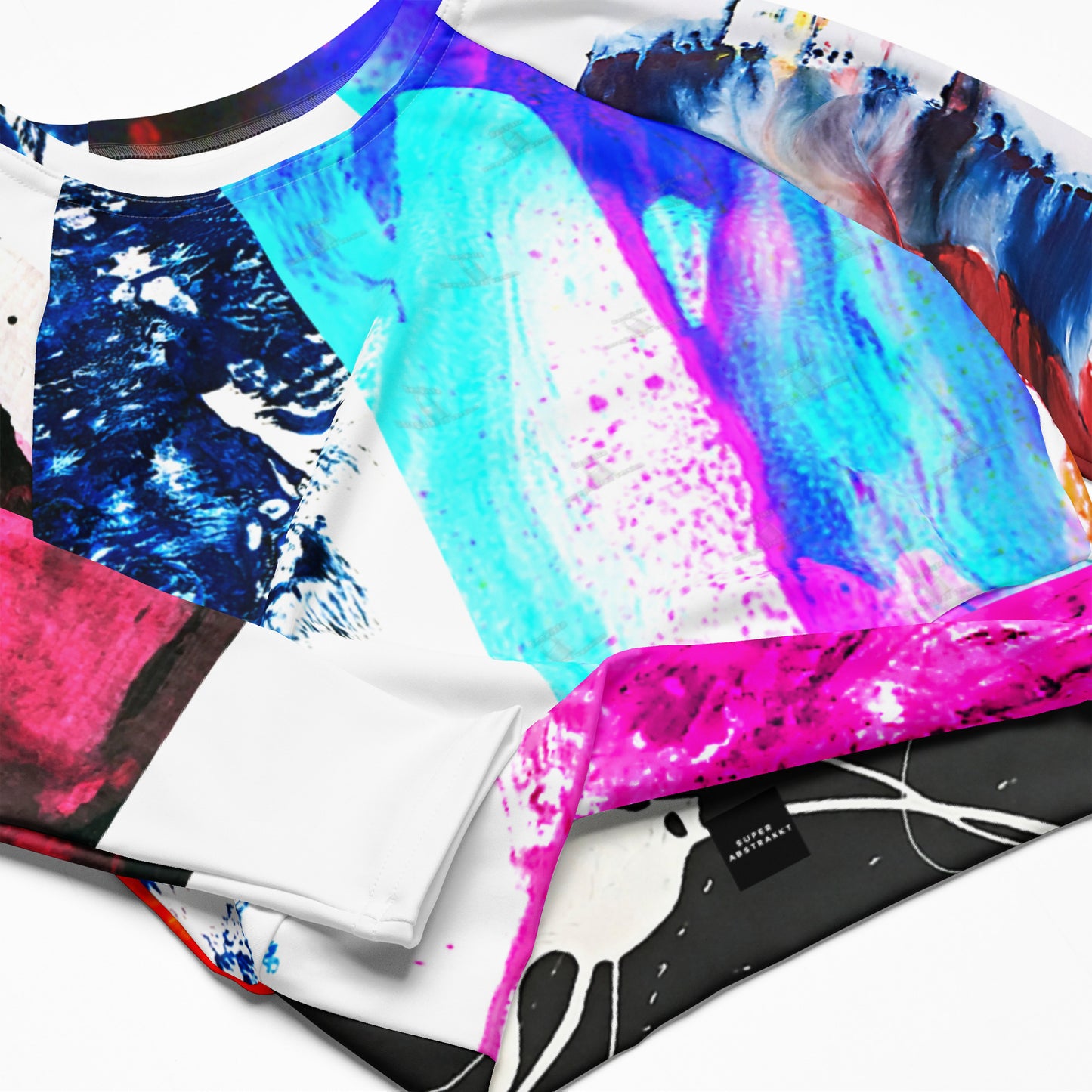 Recyceltes Langarm Crop Top mit Allover-Druck PLEASURE
